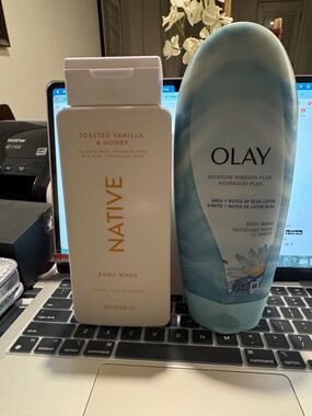 OLAY Moisture Ribbons Plus Body wash and Native Toasted vanilla & honey